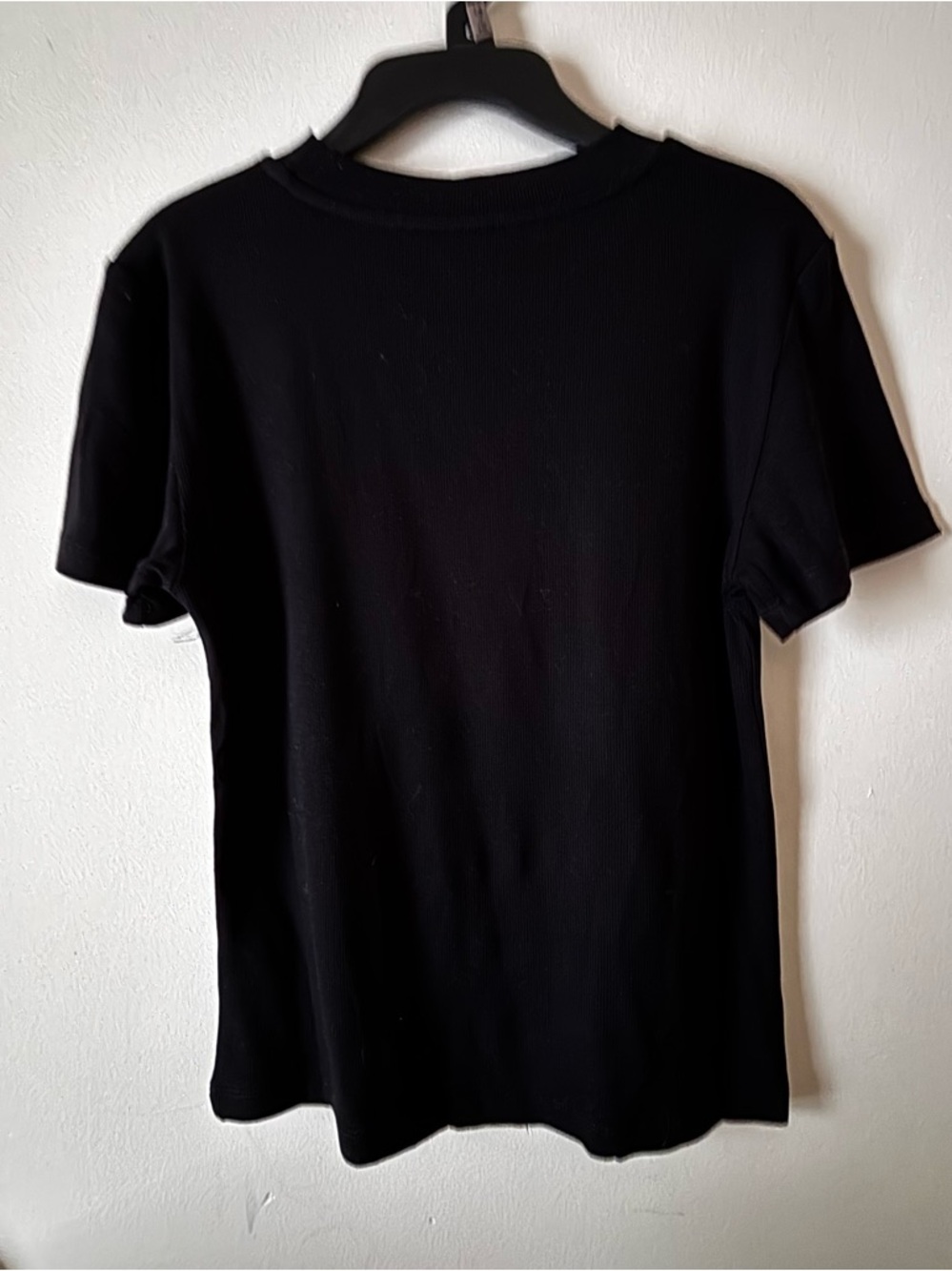 Prada Unbranded brand Black Crewneck Tee with Silver Triangle Logo one size - Picture 7 of 8